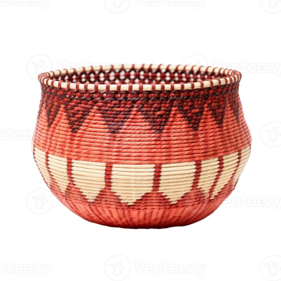 red and white bowl with a white stripe. isolated on transparent background png