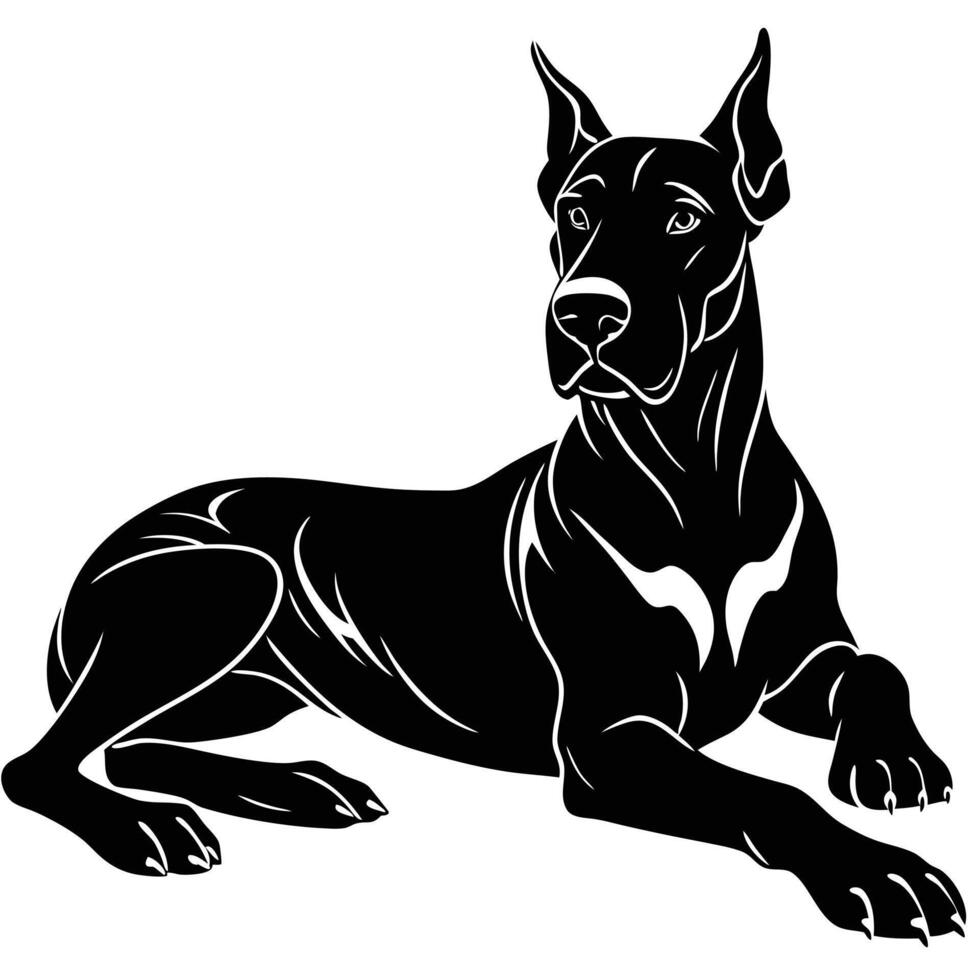 Great dane dog silhouette vector