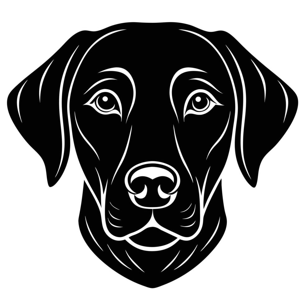 Black and white dog head on a white background vector