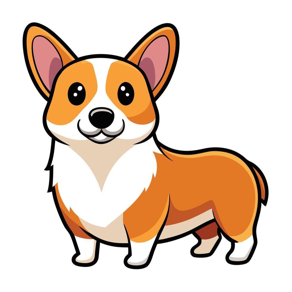 A cartoon dog with a big head and a small body vector