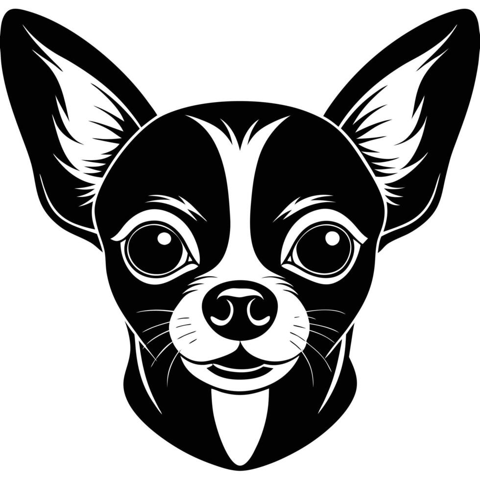 Chihuahua dog head illustration vector