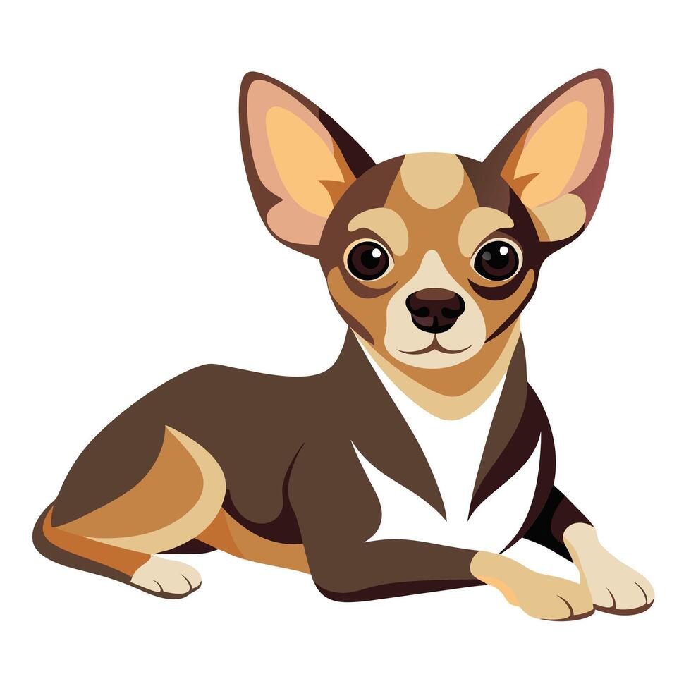 A cartoon chihuahua dog sitting down vector