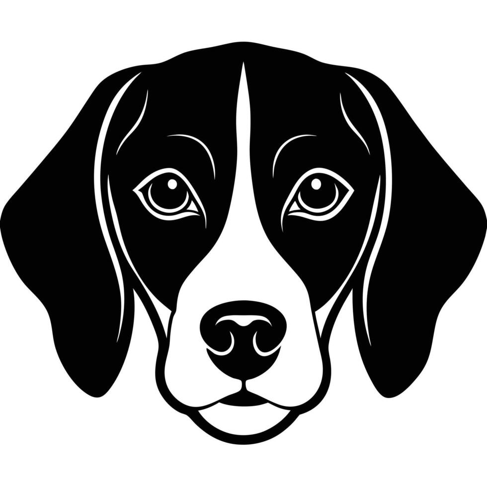 Beagle dog head vector