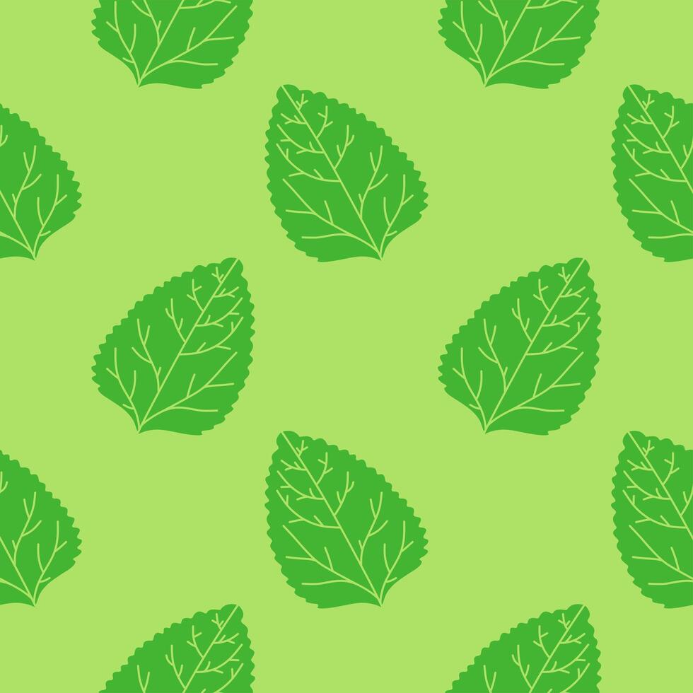 Green leaf seamless pattern. vector