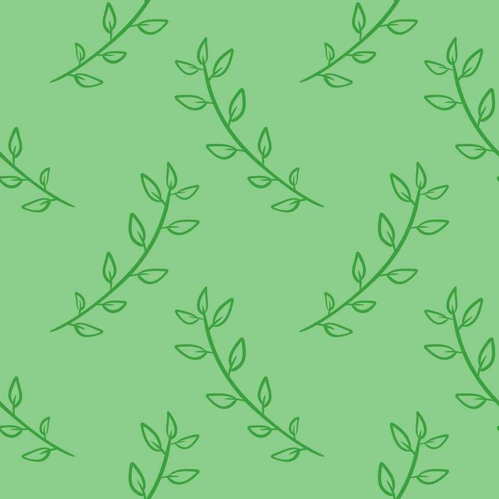 Green Leaf Pattern Seamless Design vector