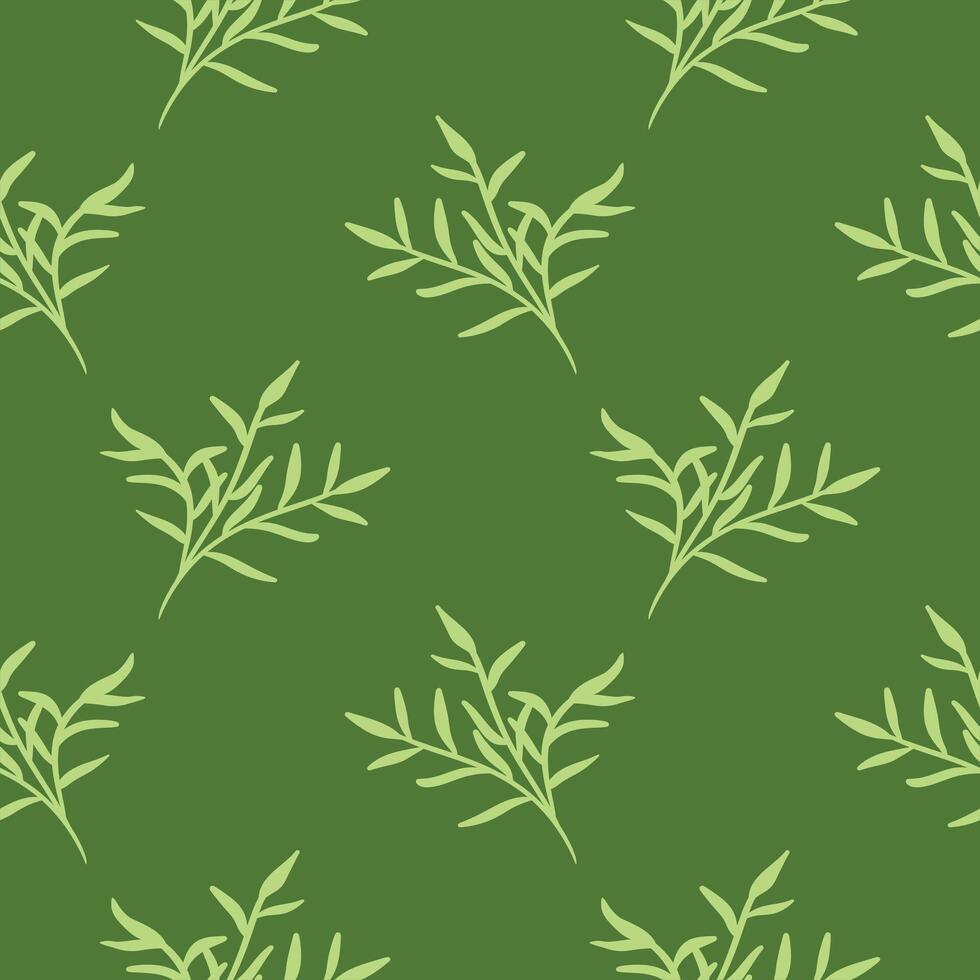 Abstract bright green leaf seamless pattern. Exotic plant. vector