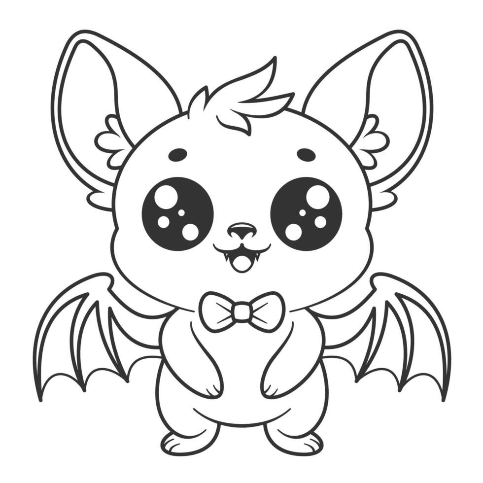 Bats feel happy even when they are alone, for coloring vector