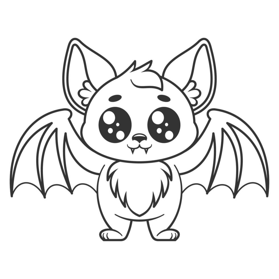 Bats spread their wings, for coloring vector