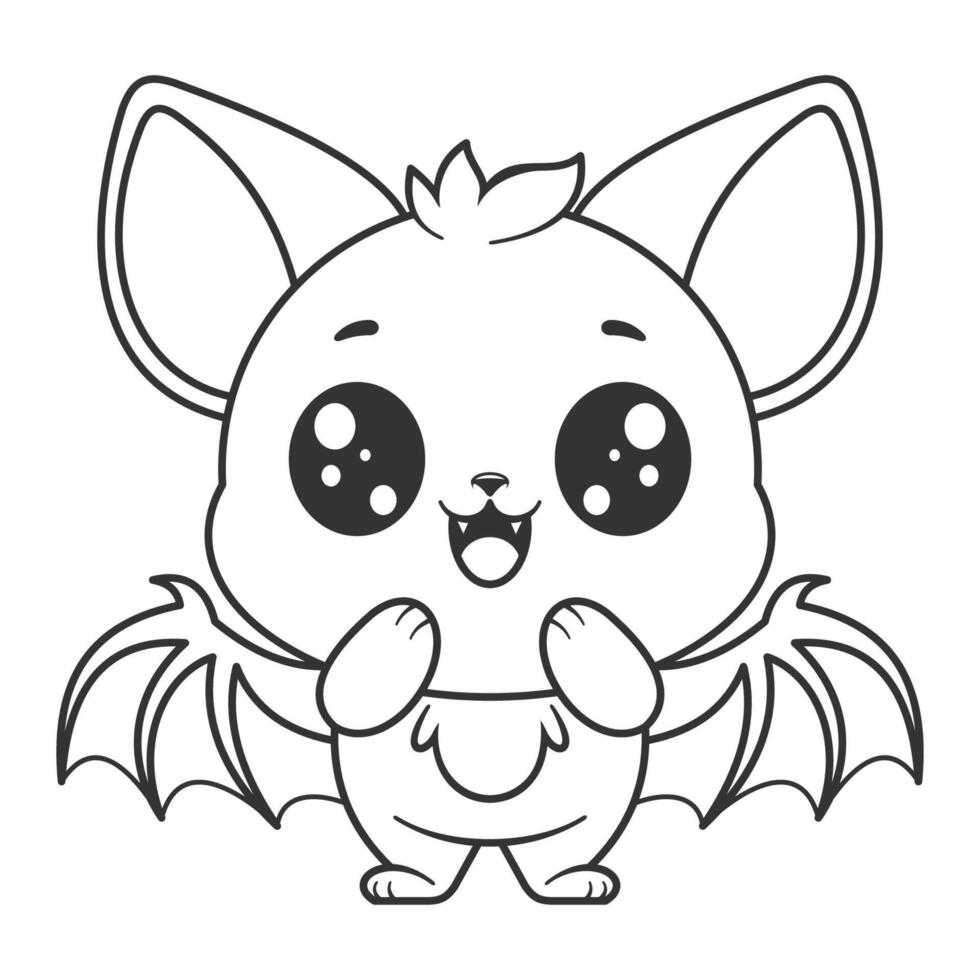 Cute bats are amazed, for coloring vector