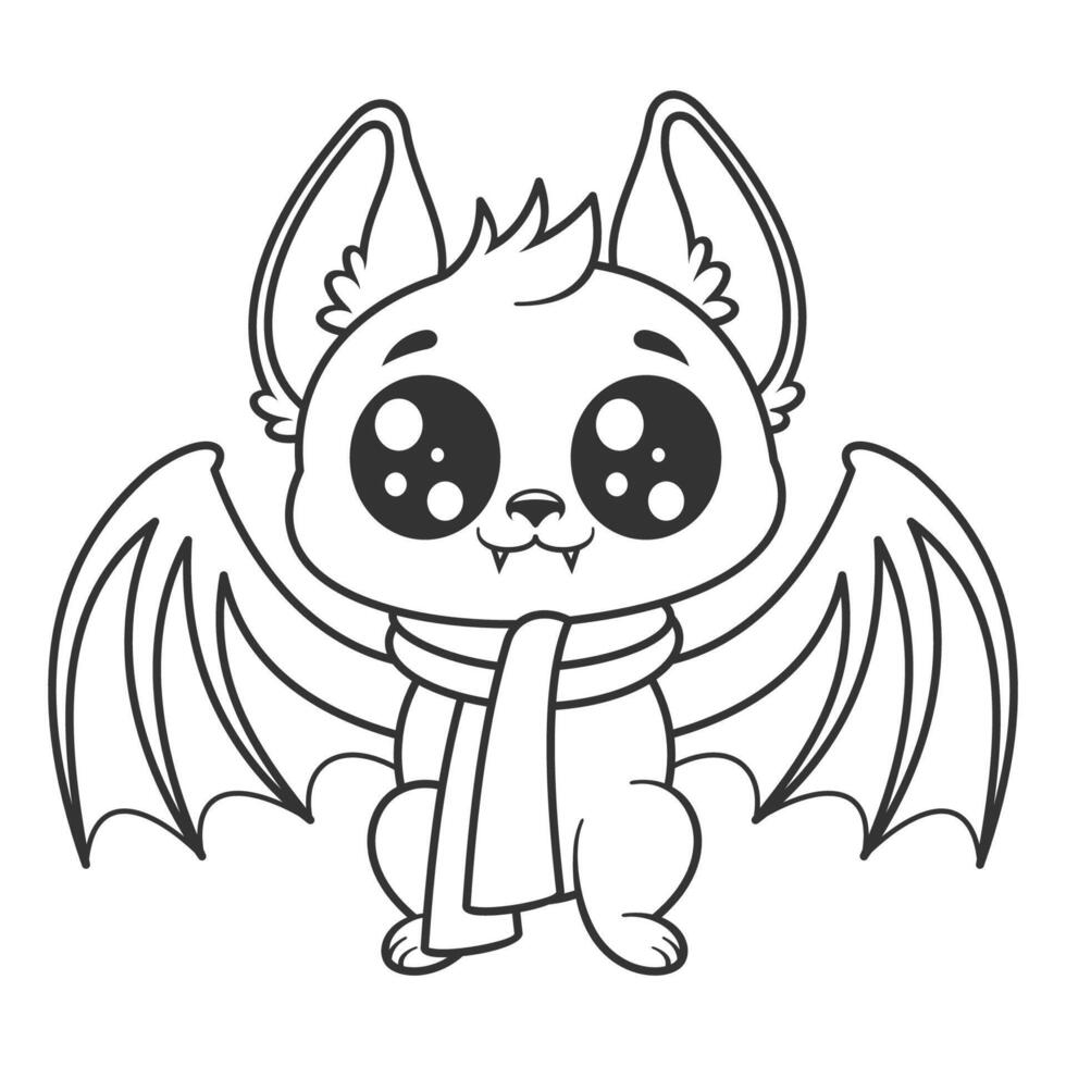Bats use neck warmers, for coloring vector