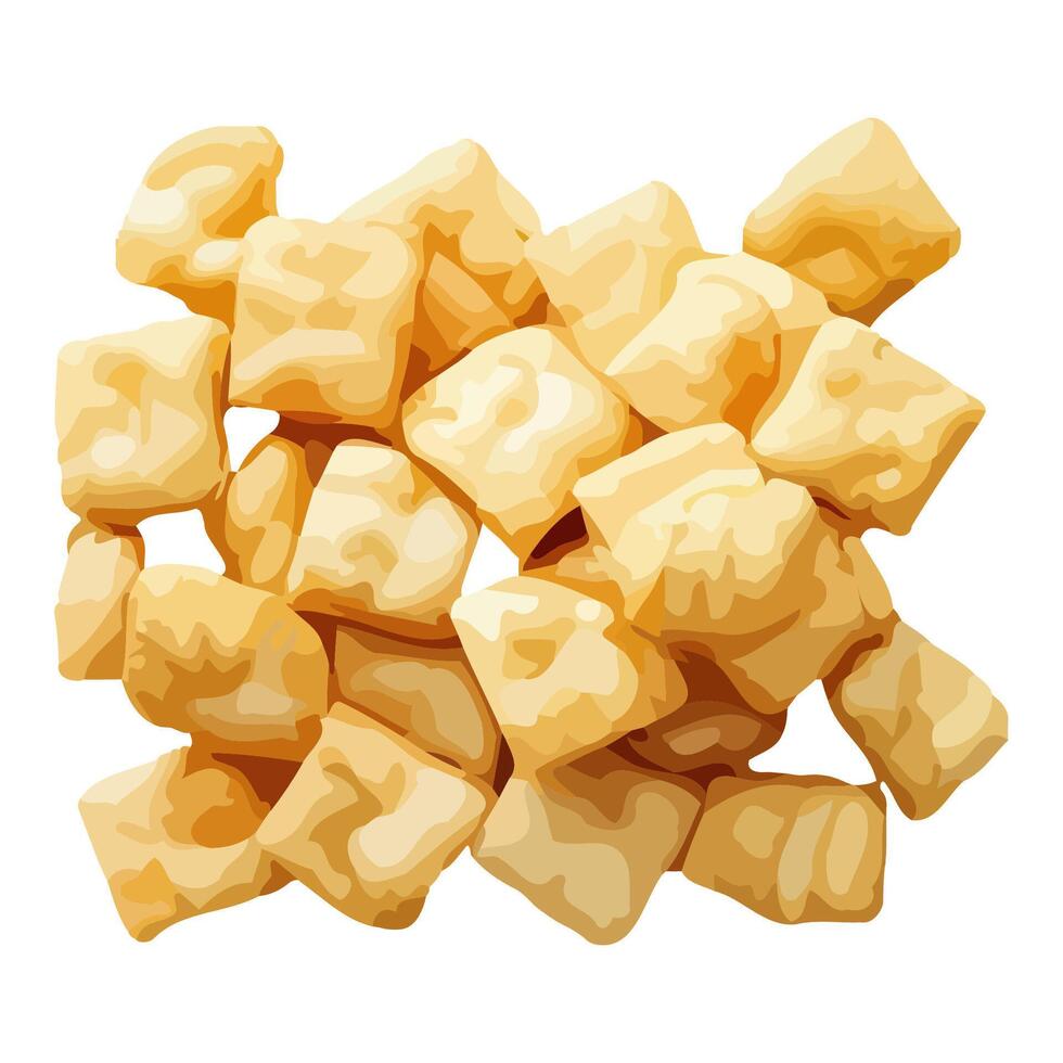 Creamy Yellow Cheese Cubes Treat vector