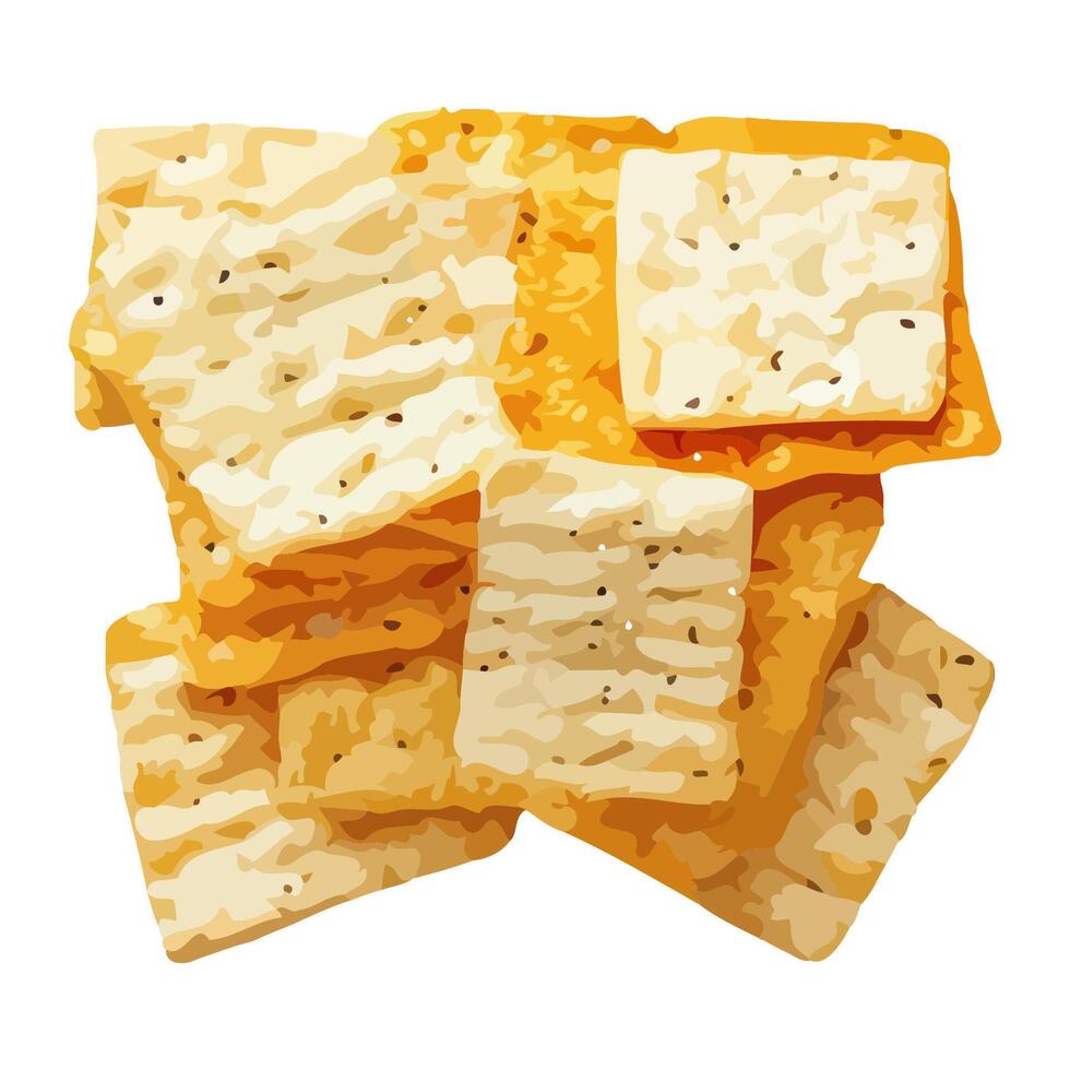 Crunchy Golden Crackers With Sesame Seeds vector