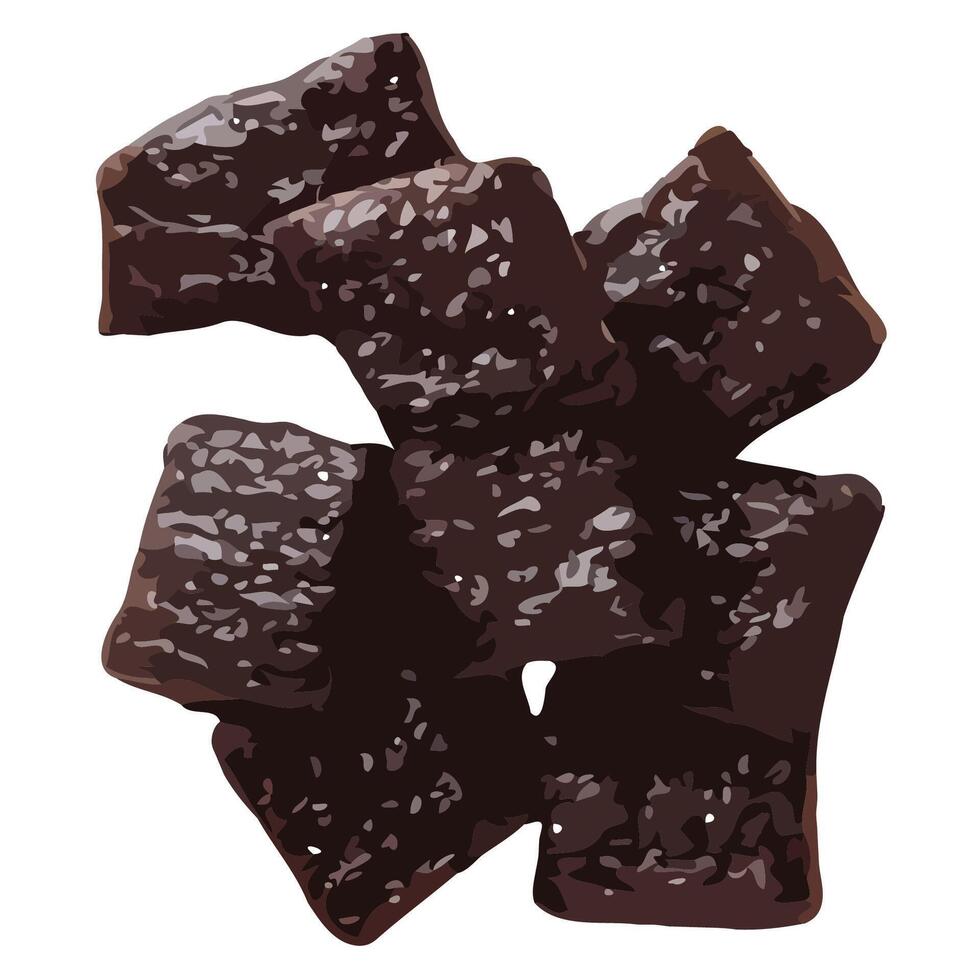 Rich Dark Chocolate Chunks On White Surface vector
