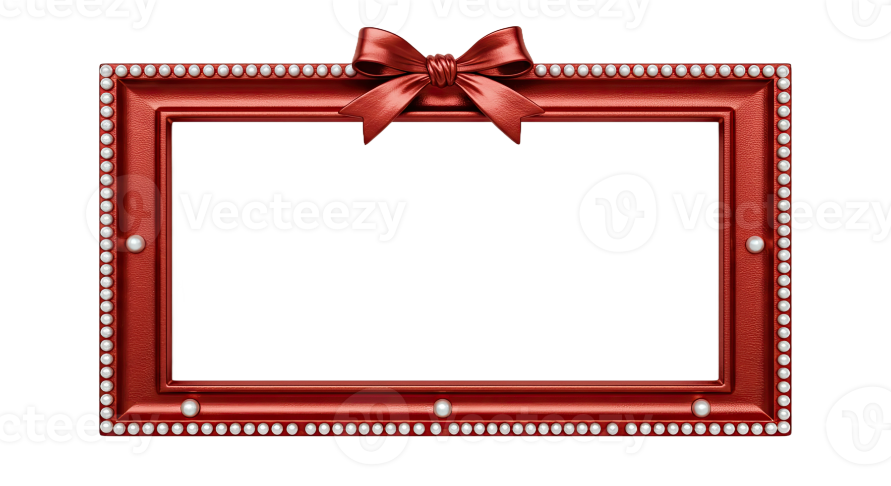 A red frame with a bow and a diamond png