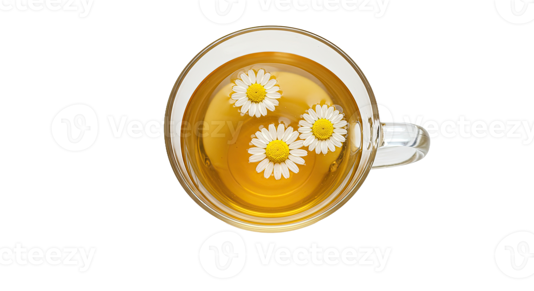 A cup of tea with daisies in it png