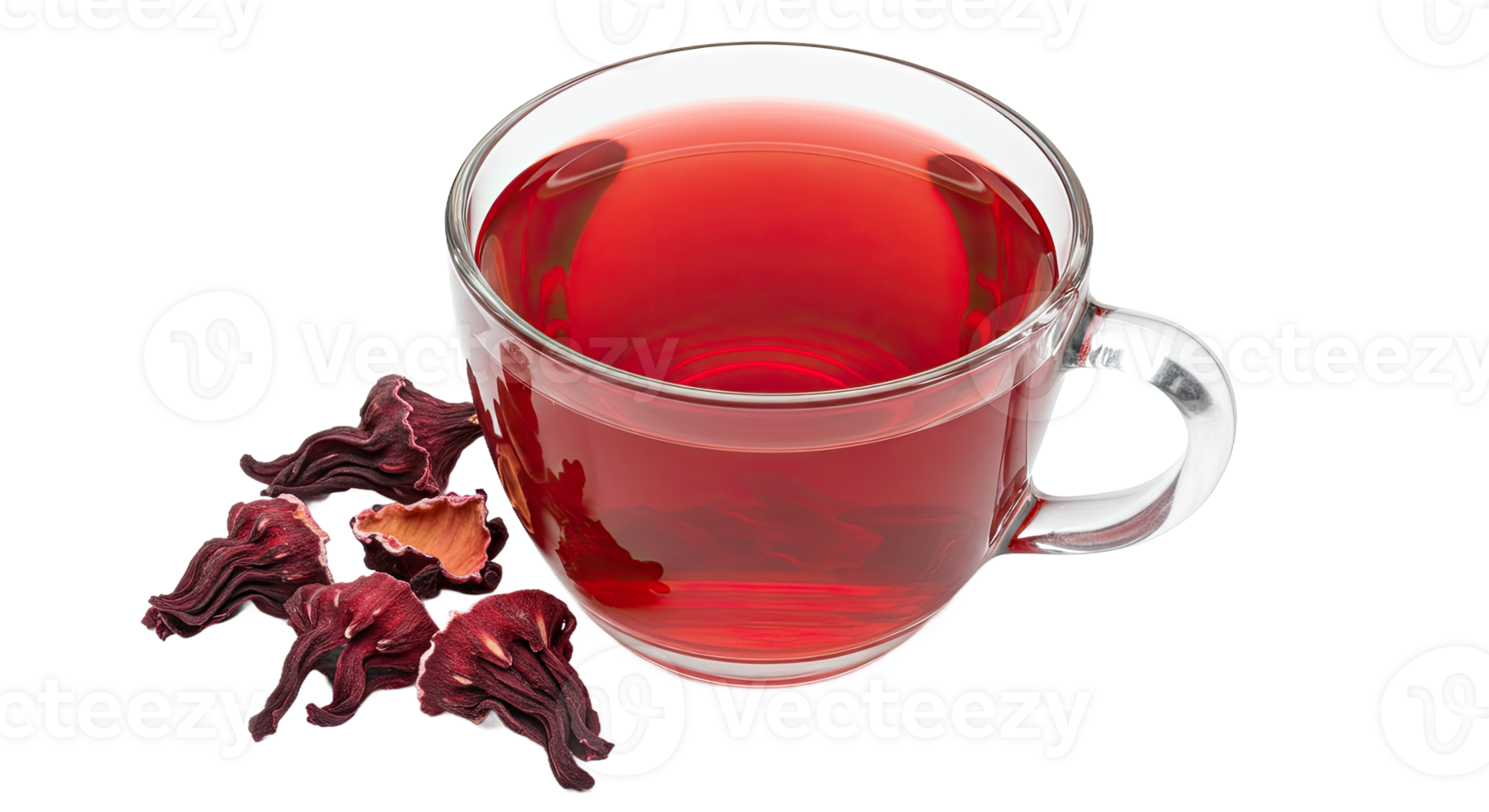 A cup of tea with red flowers png