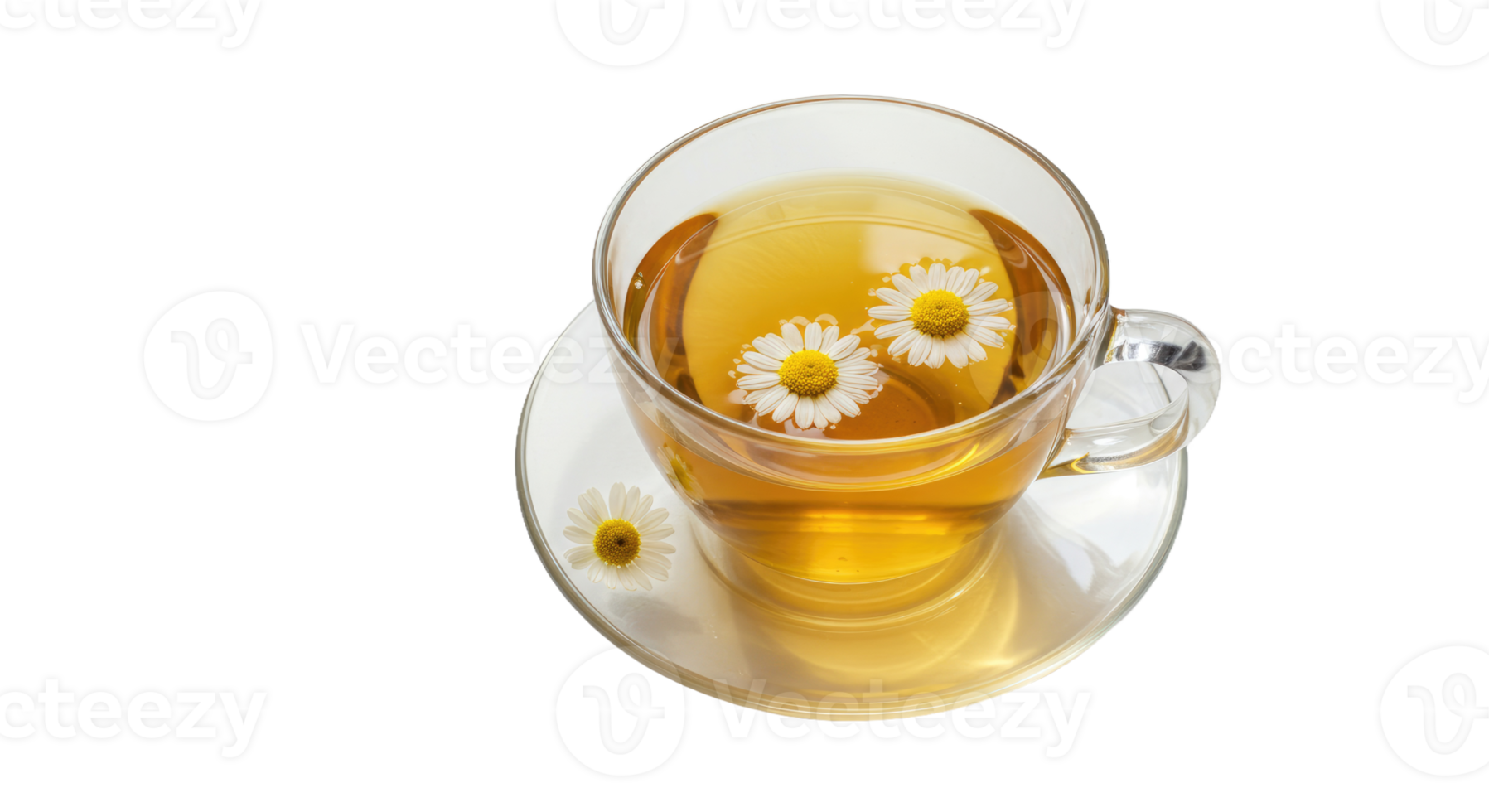 A cup of tea with flowers on the side png