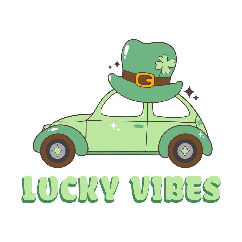 Lucky Vibes Lucky Vehicle file, St Patricks Day t-shirt Design vector