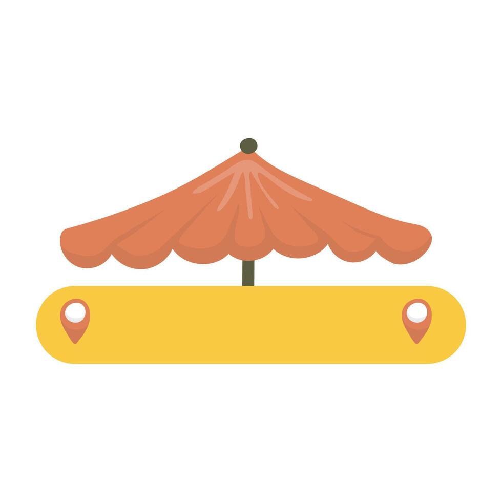 banner text space with orange umbrella in flat design vector
