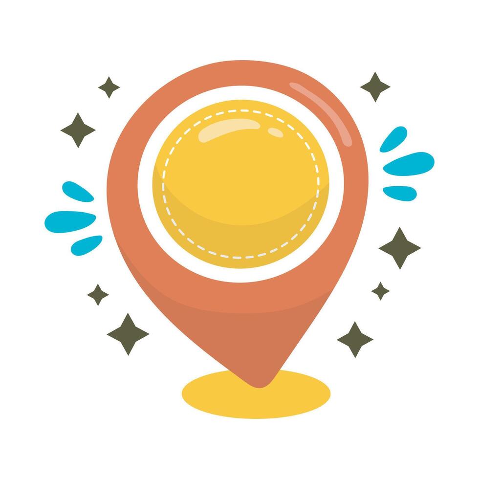 sparkling GPS sign in flat design vector
