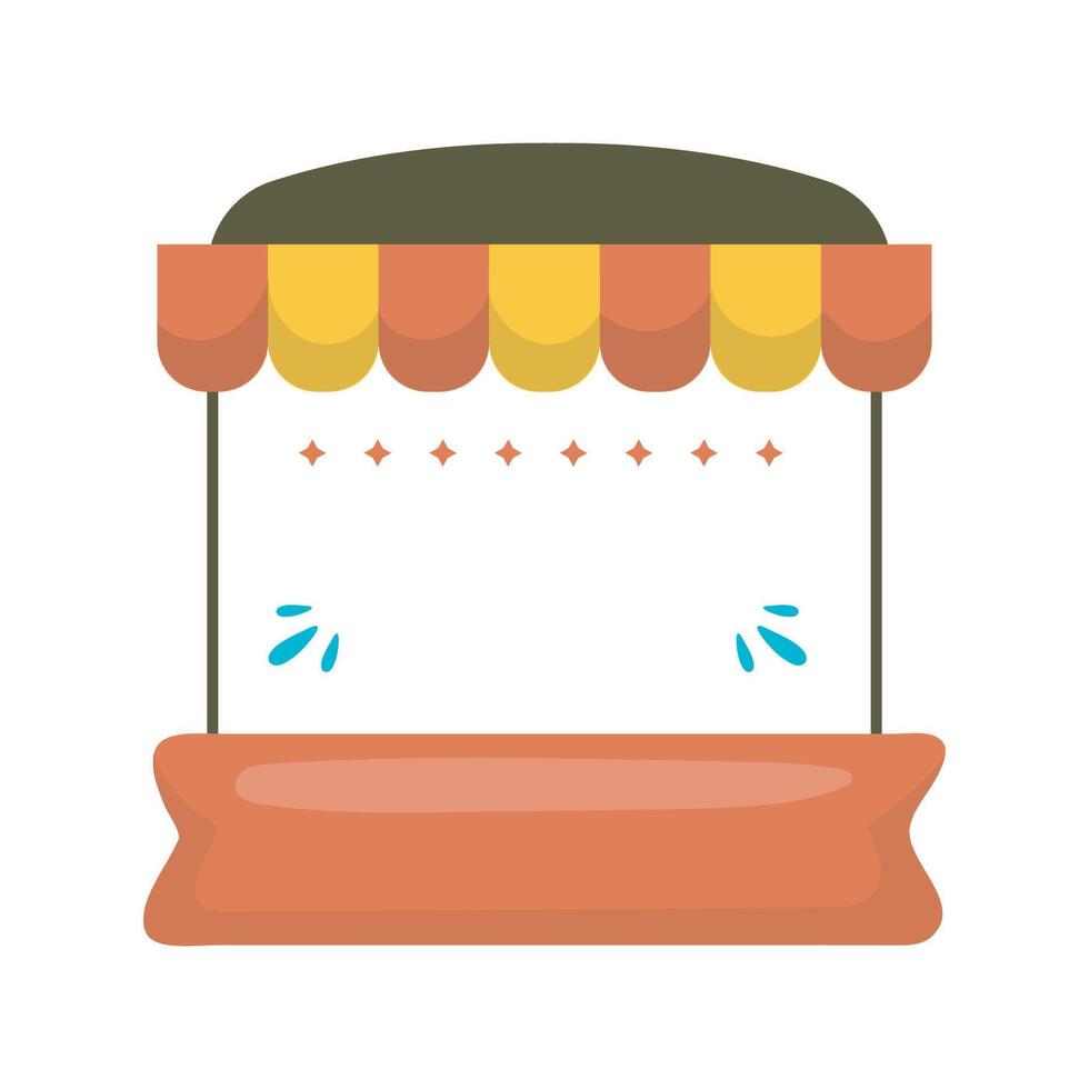 traditional store market stand in flat design vector