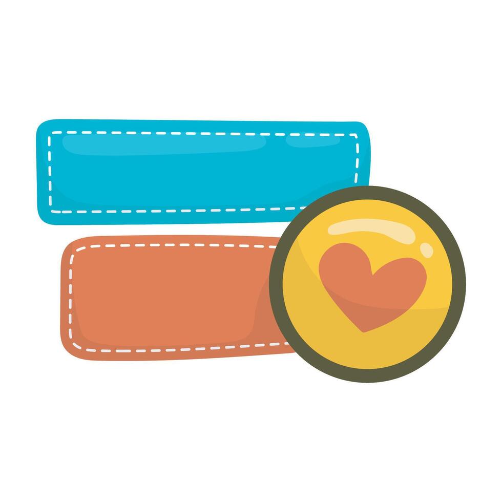 text label with love sign in flat design vector