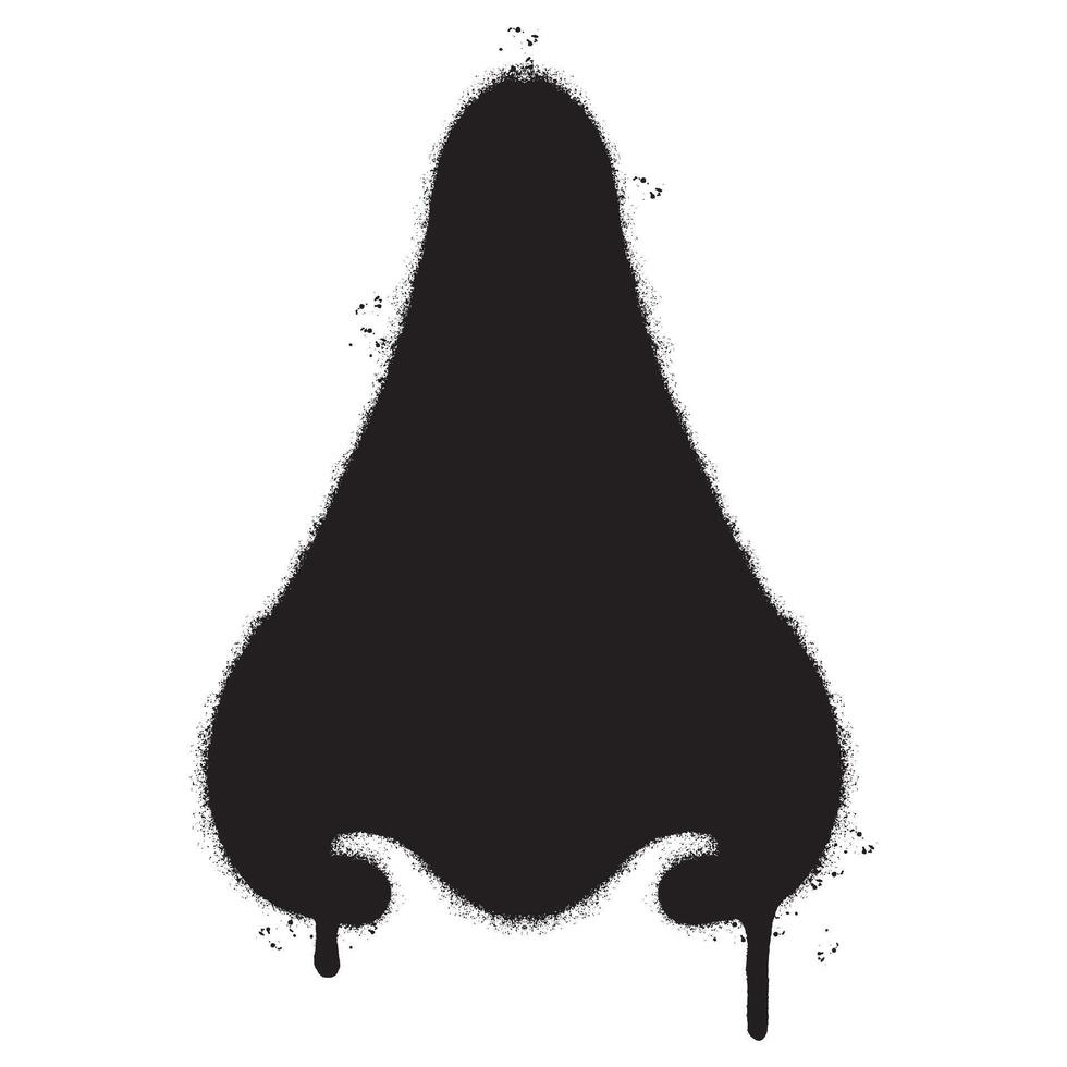 Spray Painted Graffiti nose isolated on white background. Elements on white background for banner, decoration, street art and ads. vector