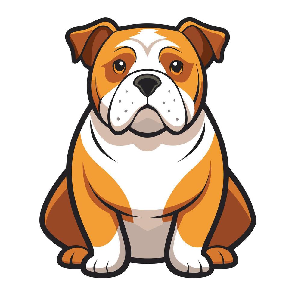 An image of a bulldog sitting down vector
