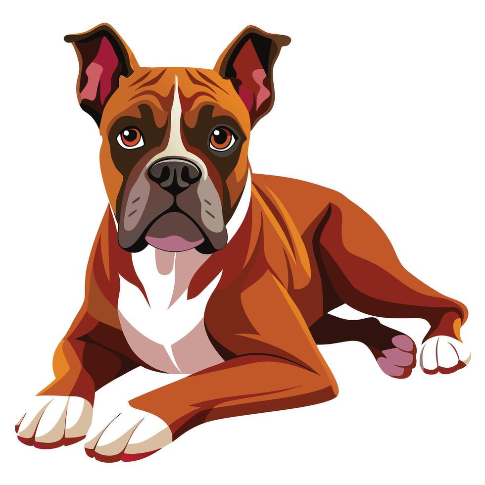 A cartoon dog laying down on a white background vector