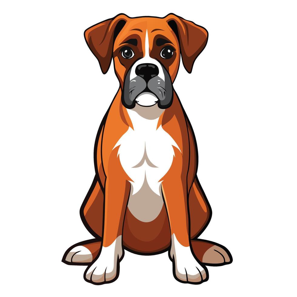 A cartoon dog sitting down on a white background vector