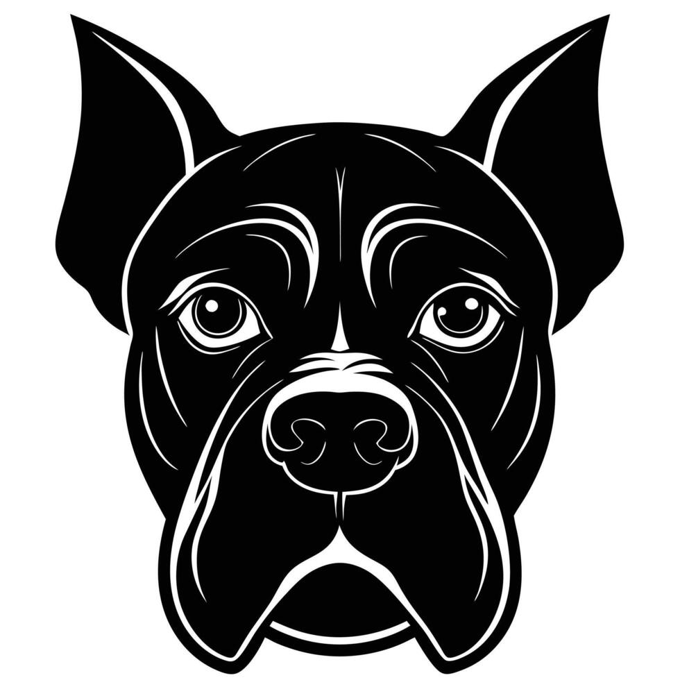 A black and white dog head on a white background vector