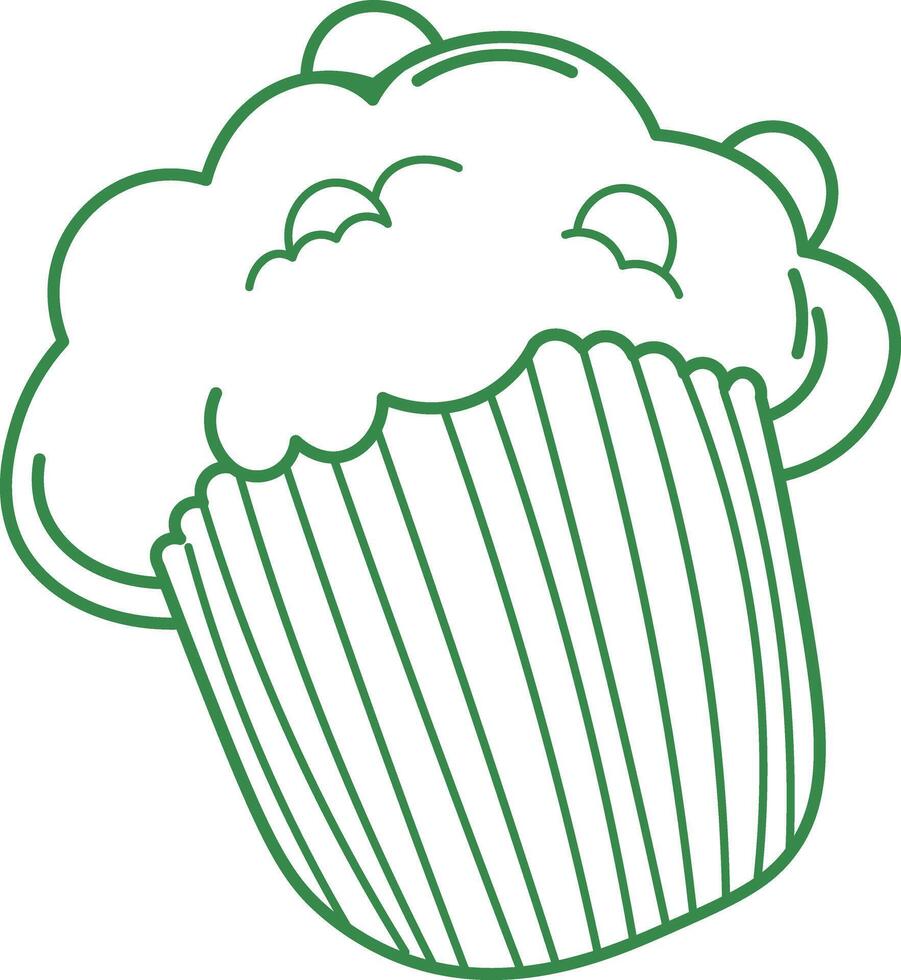 Line Art Illustration of a Cupcake vector