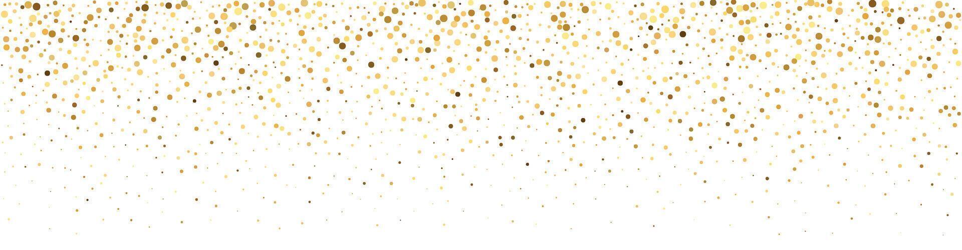 glitter background with falling confetti and sparkle dust. Magical border pattern festive frame. Flat illustration isolated vector