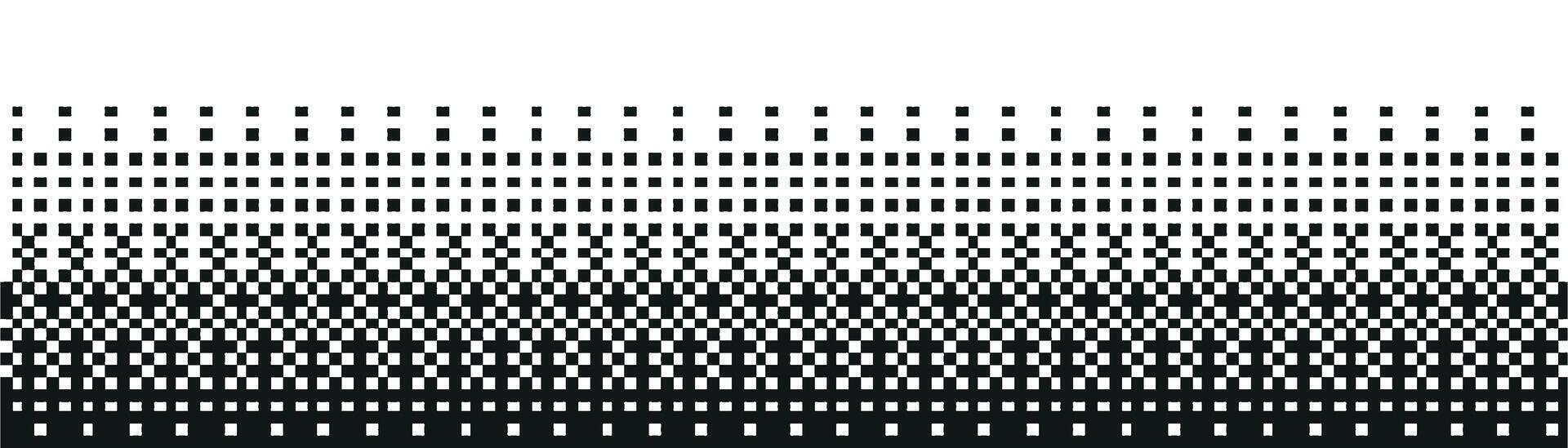 pixel with fading dots and geometric shapes. Digital mosaic with dissolving squares and halftone texture background. Flat illustration isolated vector