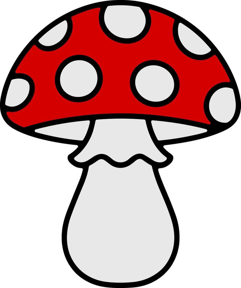 Red Toadstool Mushroom with White Spots vector