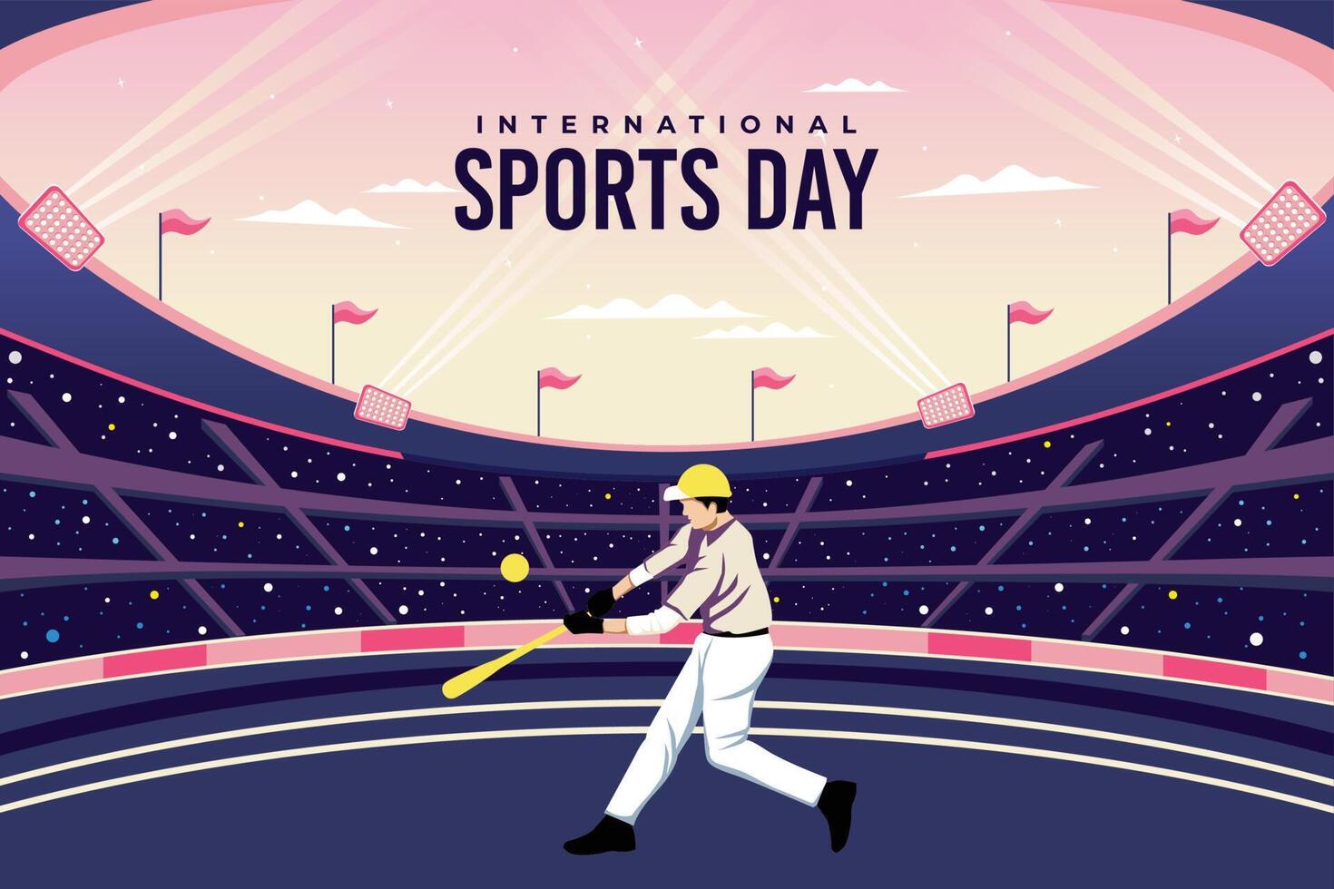 Baseball sports day banner background vector
