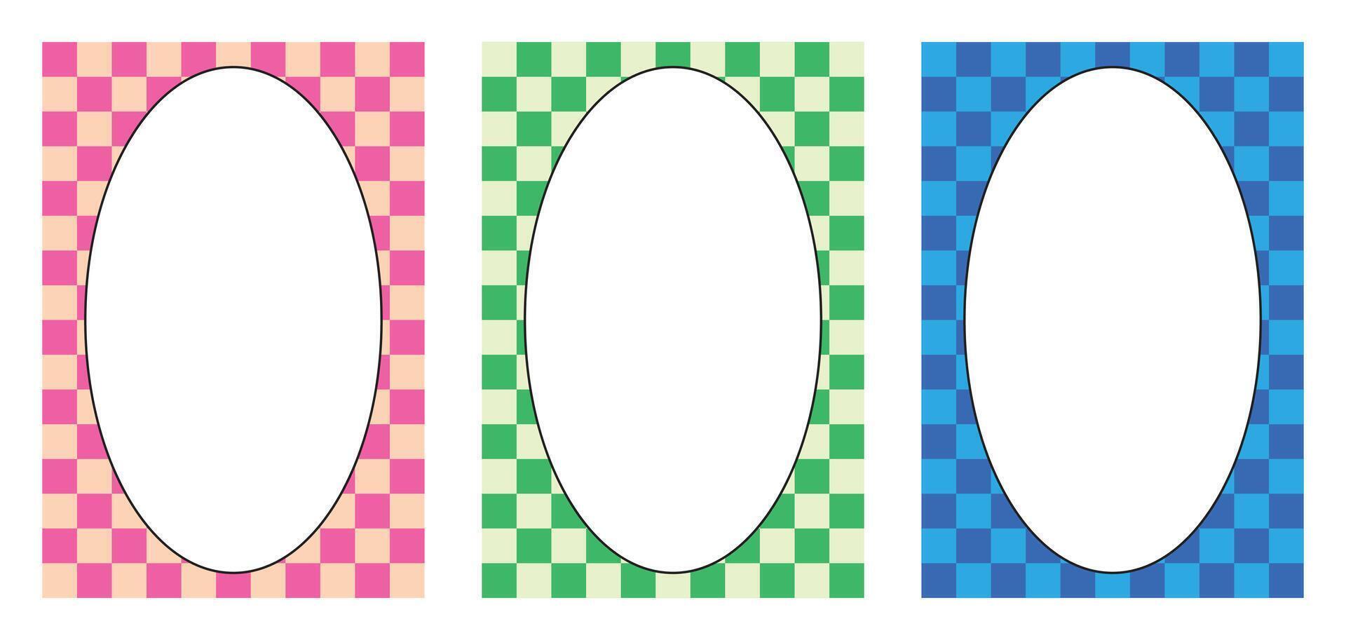 Illustration background retro chess oval with blank background vector