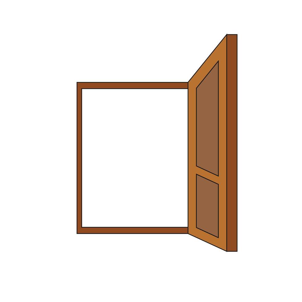 Illustration window wood isolate white background vector