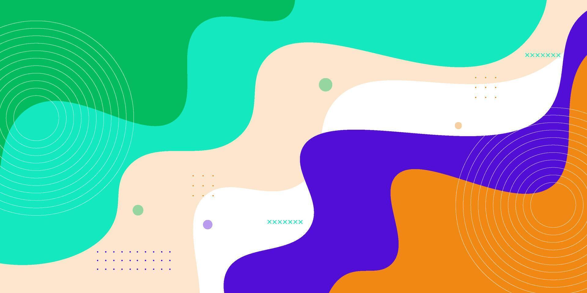 Colorful geometric business banner design. Creative banner design with wave and line shape as template. Simple design on white horizontal banner. Eps10 vector