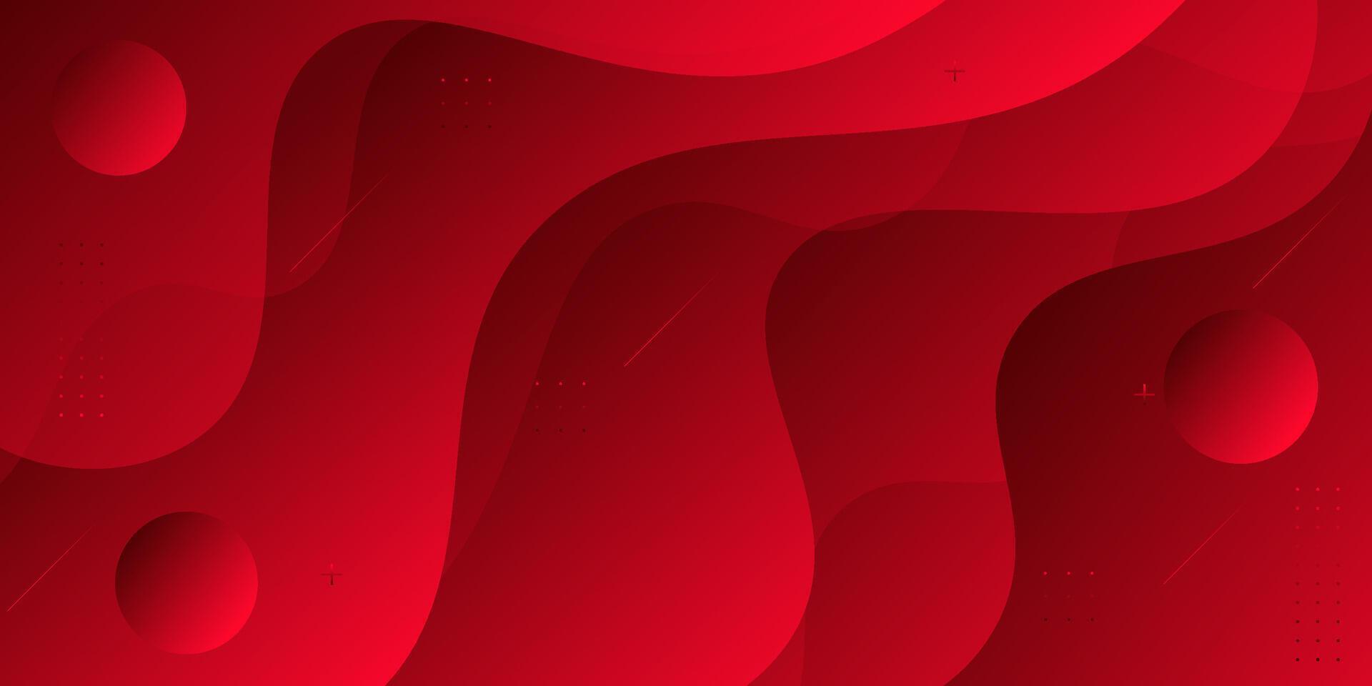 Red wave geometric design on background. Creative banner design with wave and circle shape as template. Simple horizontal banner. eps10 vector