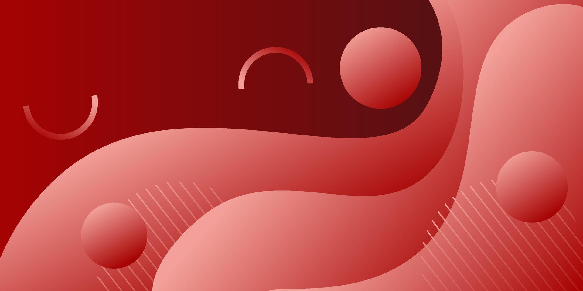 Red wave geometric design on background. Creative banner design with wave shape as template. Simple horizontal banner. eps10 vector