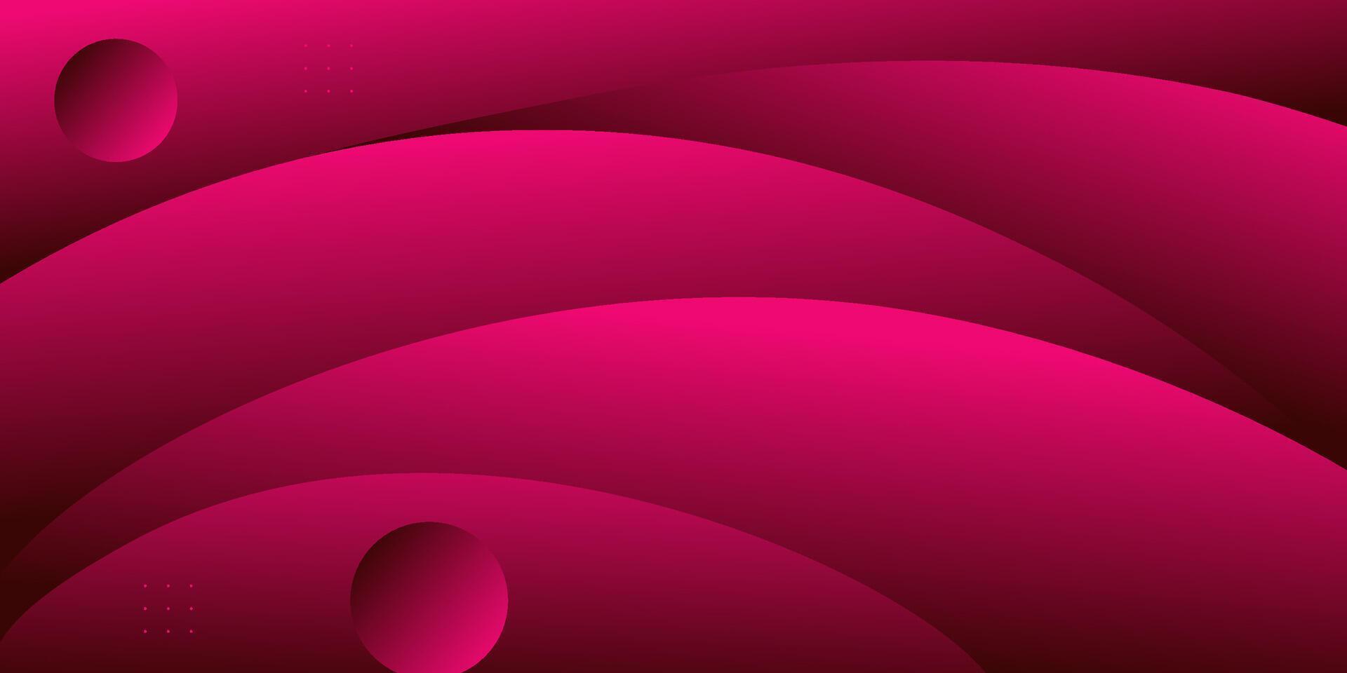 Modern bright pink geometric business banner design. Creative banner design with wave shape as template. Simple horizontal banner. Eps10 vector