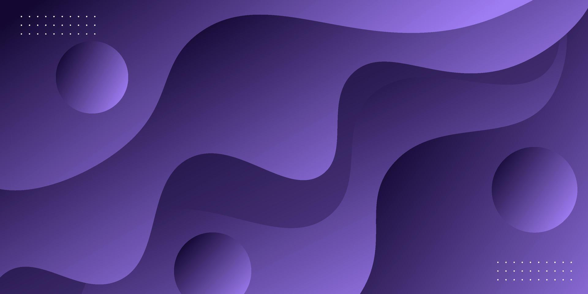 Abstract dark purple geometric 3D background. Wave color background with circle pattern design. Liquid shape composition. vector