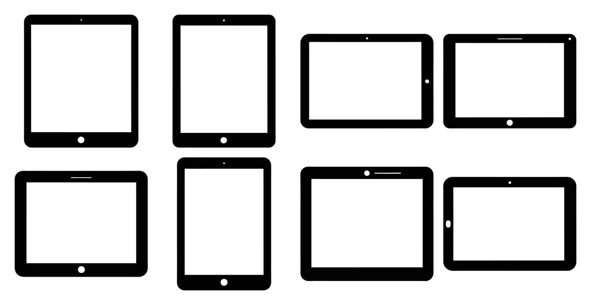 Collection of Various Tablet Computer Screen Sizes and Shapes for UI UX Design vector
