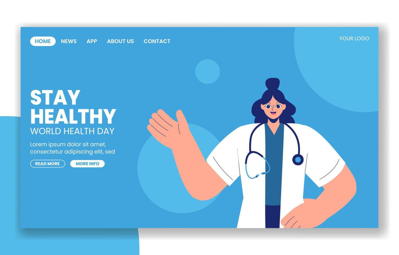 Health Awareness Day Social Media Landing Page Template Design vector