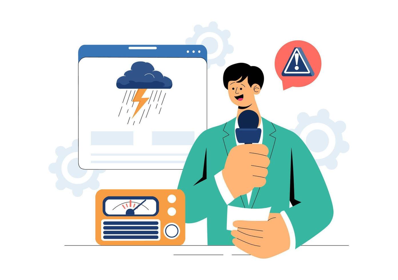 Community Emergency Plan Illustration with Preparedness Strategies and Crisis Response vector