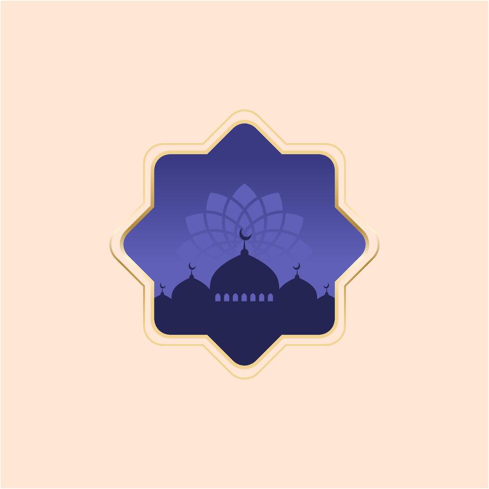 Ramadan and Eid mubarak concept with copy space, mosque, and door. suitable for islamic greeting vector
