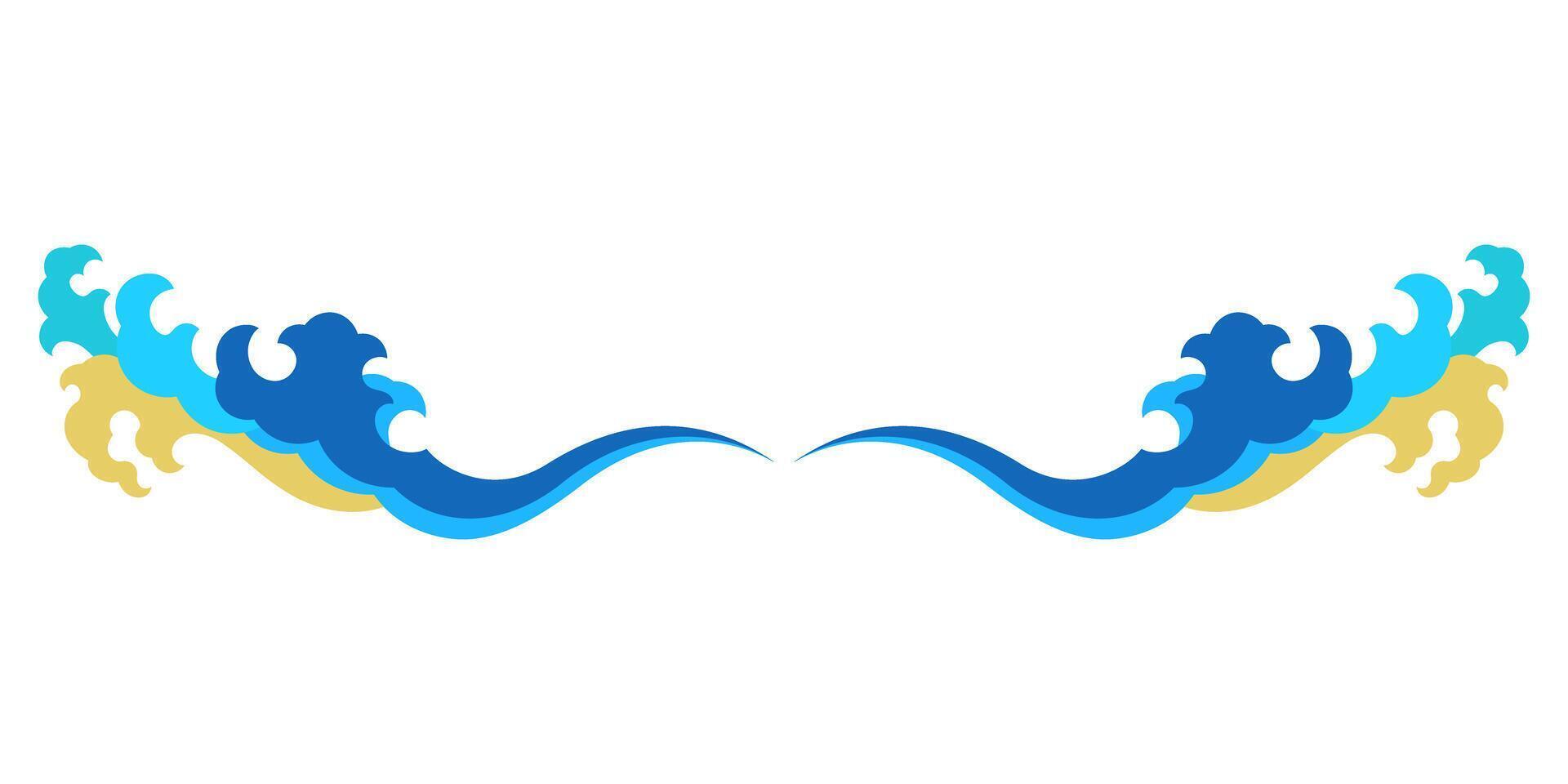 abstract oriental water form splashing element pattern vector
