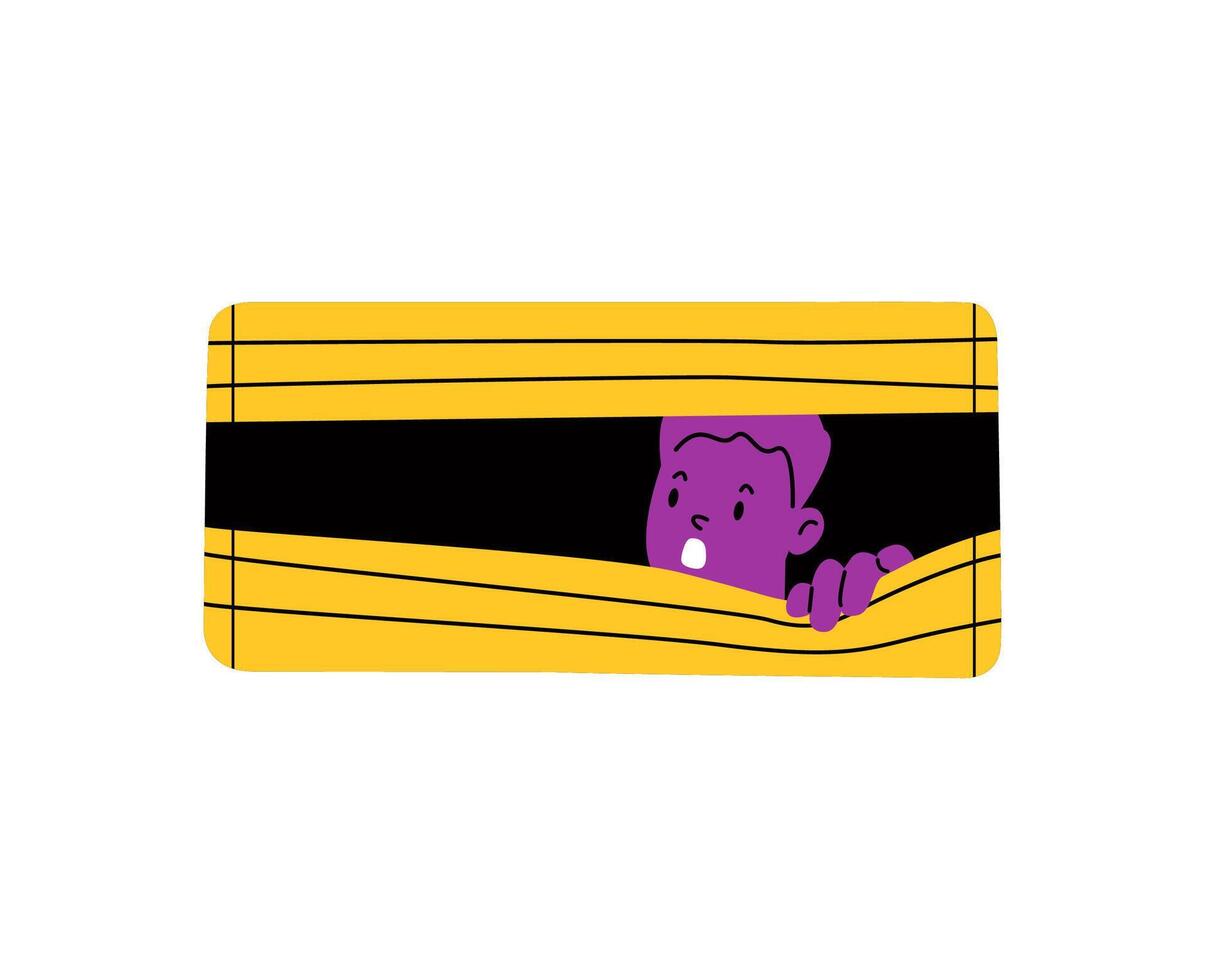 Man peeping, hiding. Colorful illustration vector