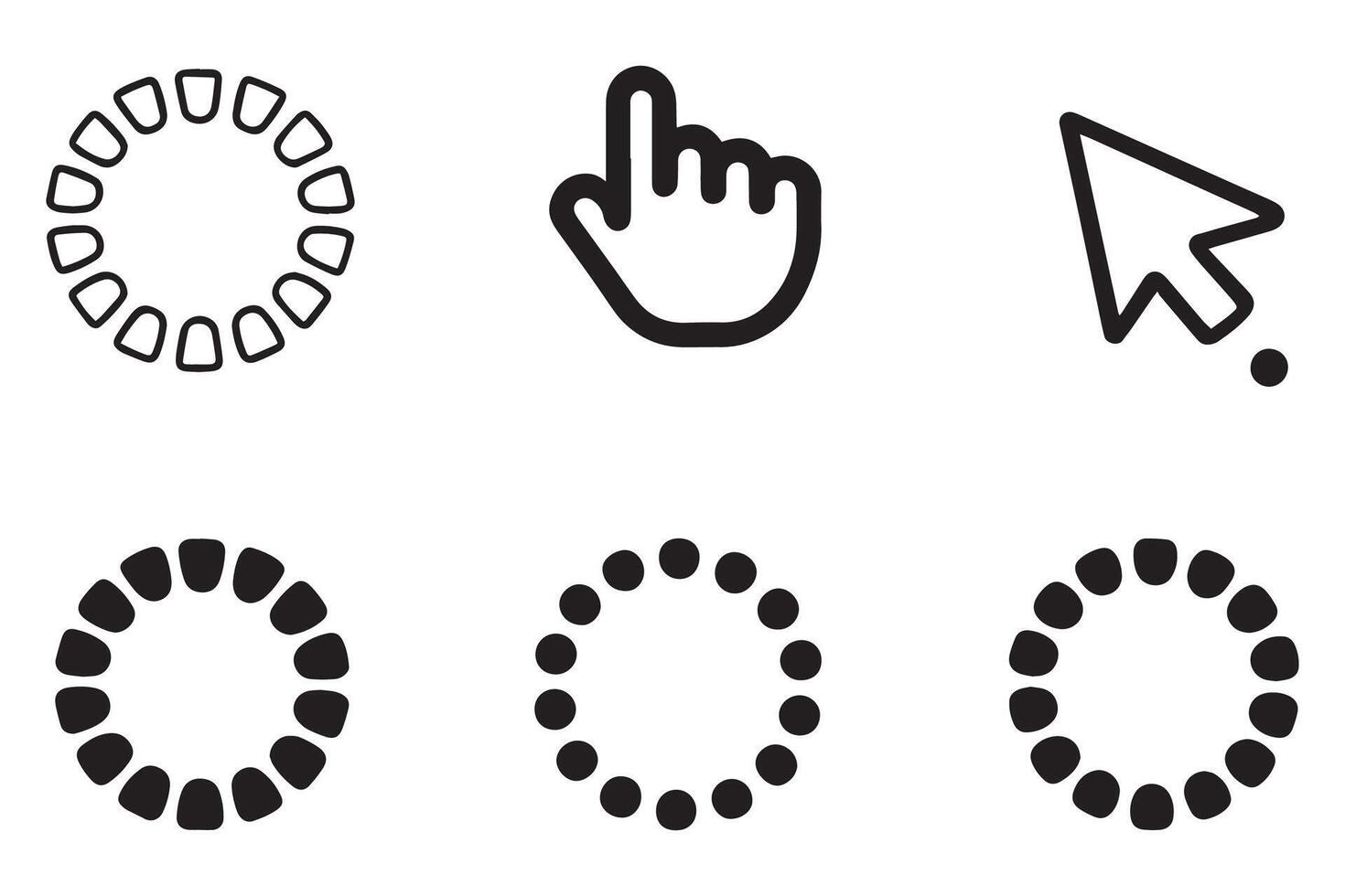 Pointer click icon , Hand cursor and mouse click icons vector